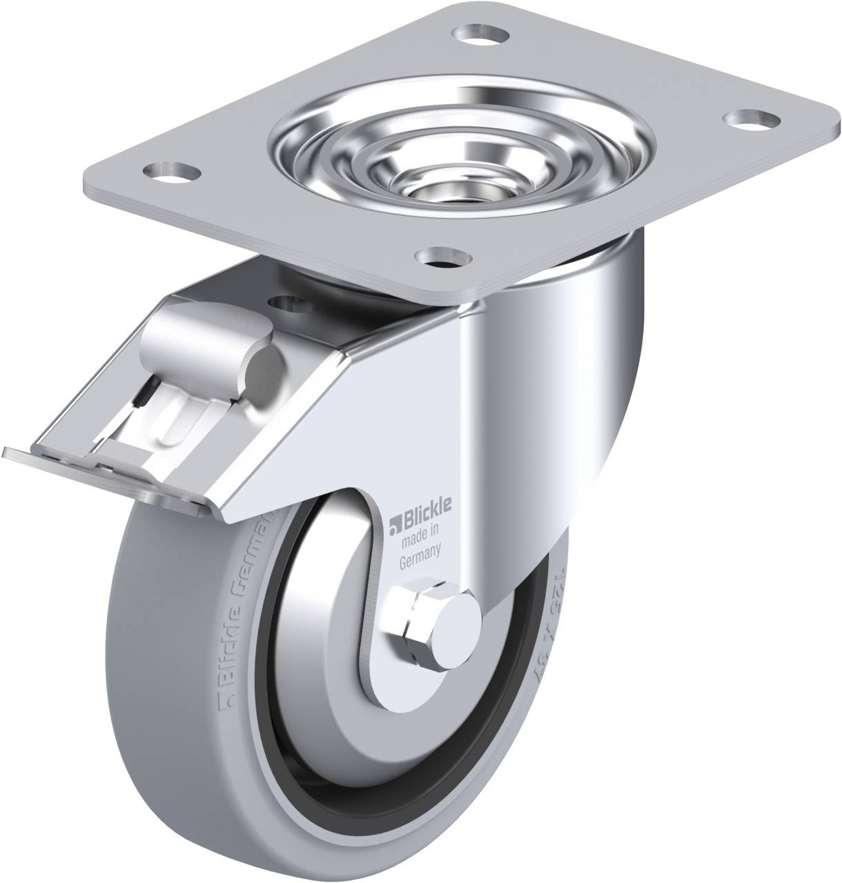 Blickle 851158 LK-POEV 125KAD-3-FI-SG-FA Kółko skrętne z hamulcem Średnica koła: 125 mm Maksymalne obciążenie: 250 kg 1 - obrazek 1