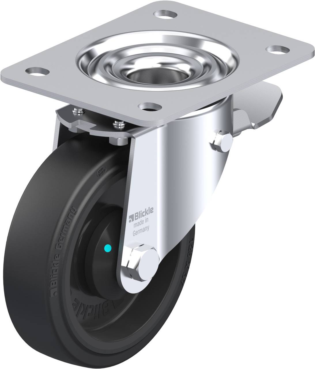 Blickle 851160 LK-POEV 125KAD-3-ST Kółko skrętne z hamulcem Średnica koła: 125 mm Maksymalne obciążenie: 250 kg 1 szt. - obrazek 1