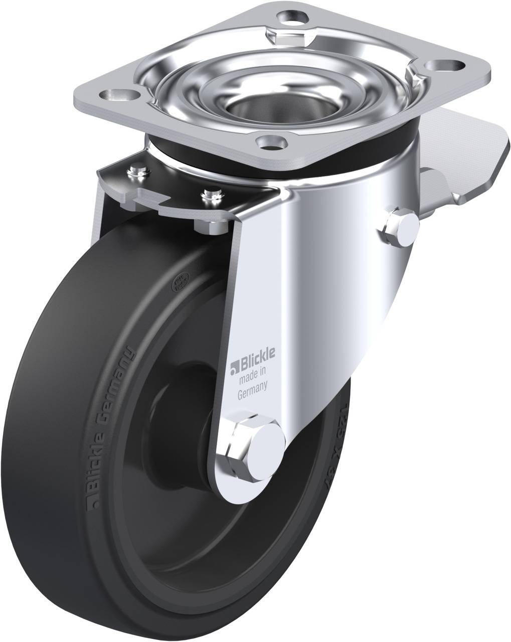 Blickle 851065 LK-POEV 125XR-1-ST Kółko skrętne z hamulcem Średnica koła: 125 mm Maksymalne obciążenie: 250 kg 1 szt. - obrazek 1