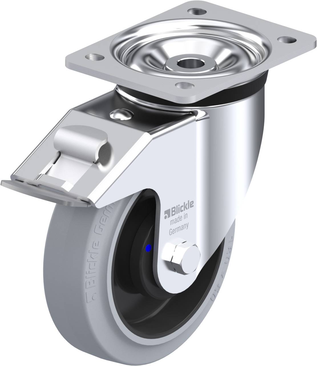 Blickle 851265 LK-POEV 160XKA-FI-SG Kółko skrętne z hamulcem Średnica koła: 160 mm Maksymalne obciążenie: 400 kg 1 szt. - obrazek 1