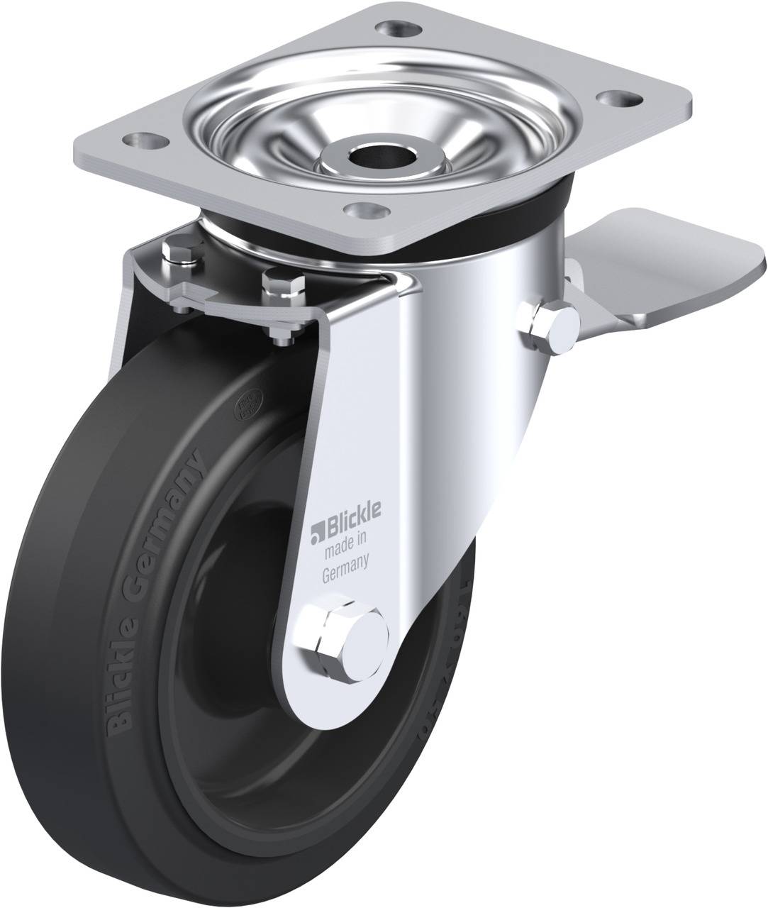 Blickle 88732 LK-POEV 160XR-ST Kółko skrętne z hamulcem Średnica koła: 160 mm Maksymalne obciążenie: 400 kg 1 szt. - obrazek 1