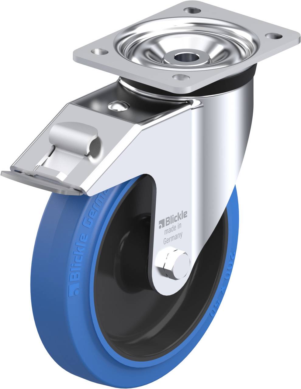 Blickle 851286 LK-POEV 200XR-FI-SB Kółko skrętne z hamulcem Średnica koła: 200 mm Maksymalne obciążenie: 500 kg 1 szt. - obrazek 1