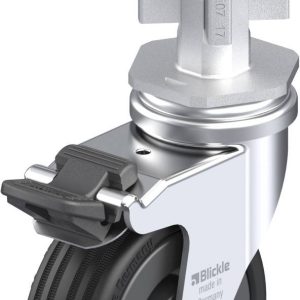 Blickle 740365 LRA-VPA 75K-FI-EL-E07 Kółko skrętne z hamulcem Średnica koła: 75 mm Maksymalne obciążenie: 45 kg 1 szt. Blickle 740365 LRA-VPA 75K-FI-EL-E07 Kółko skrętne z hamulcem Średnica koła: 75 mm Maksymalne obciążenie: 45 kg 1 szt.