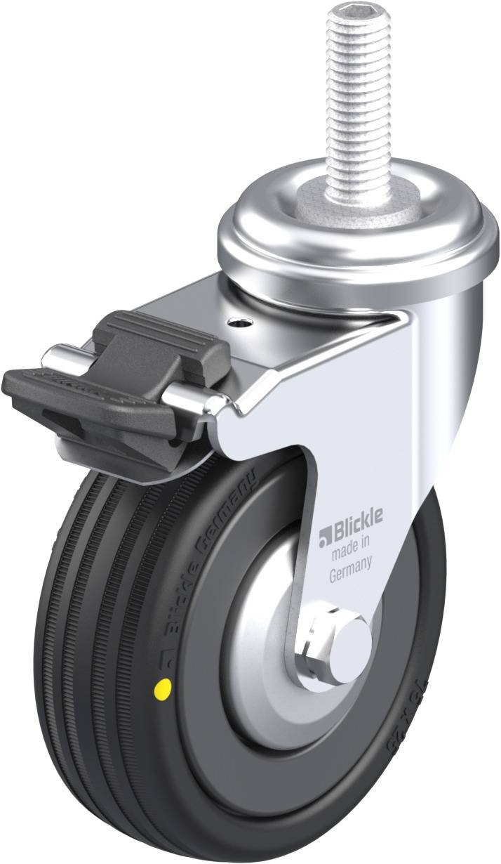 Blickle 352146 LRA-VPA 75K-FI-EL-FA-GS10 Kółko skrętne z hamulcem Średnica koła: 75 mm Maksymalne obciążenie: 45 kg 1 sz - obrazek 1