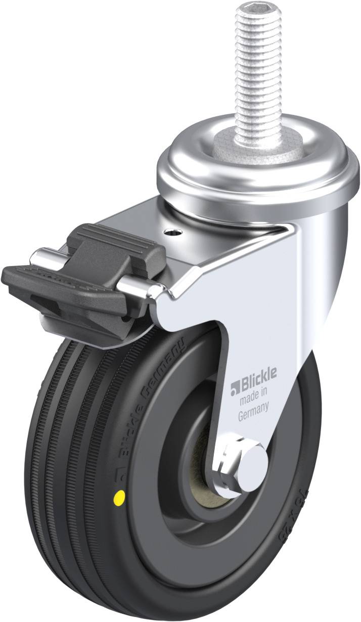 Blickle 315002 LRA-VPA 75K-FI-EL-GS10 Kółko skrętne z hamulcem Średnica koła: 75 mm Maksymalne obciążenie: 45 kg 1 szt. - obrazek 1