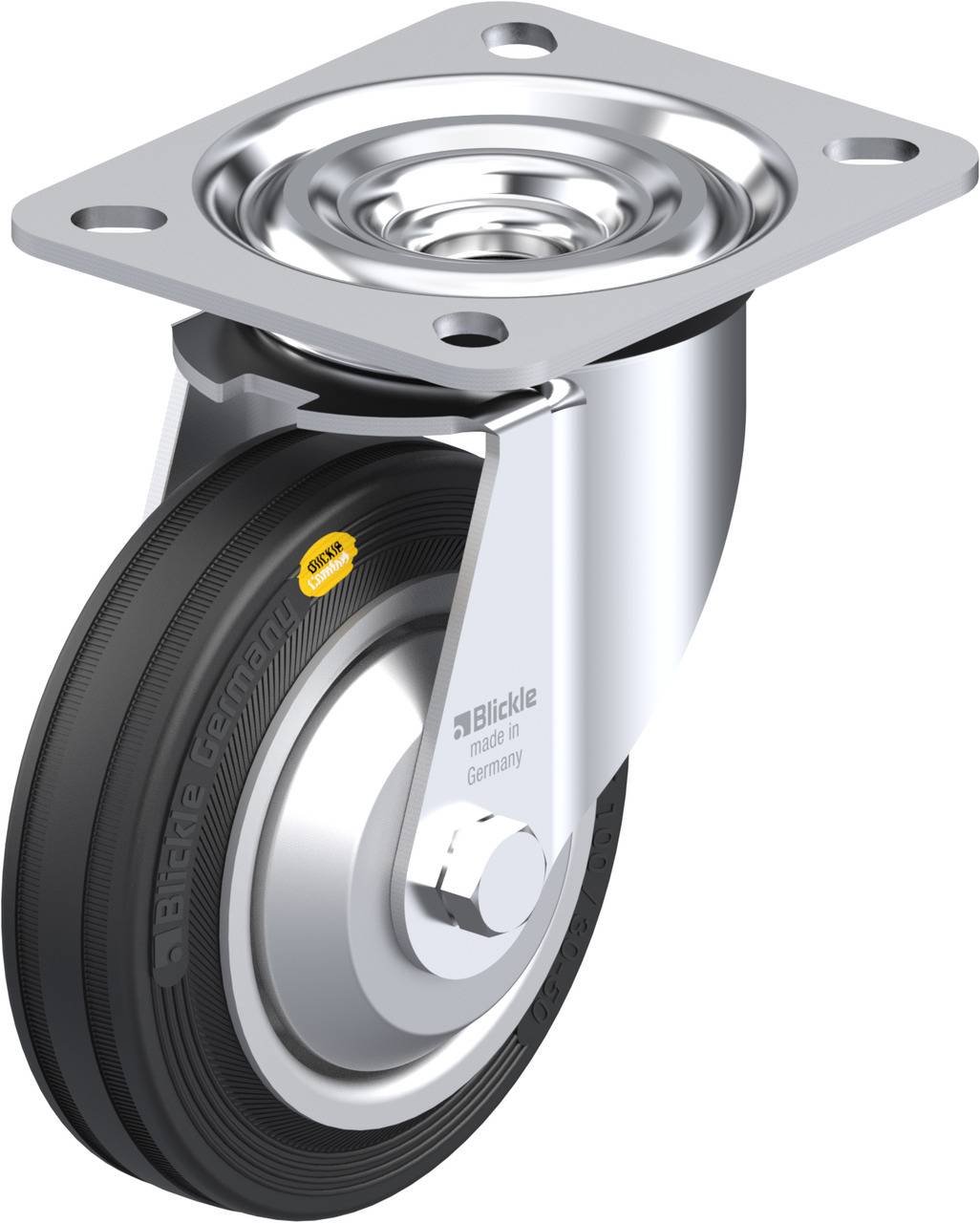 Blickle 57661 L-RD 100R-FA Kółko skrętne Średnica koła: 100 mm Maksymalne obciążenie: 100 kg 1 szt. - obrazek 1