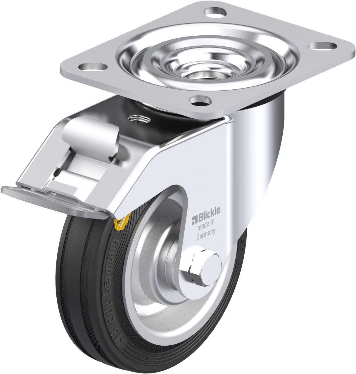Blickle 232173 L-RD 100R-FI Kółko skrętne z hamulcem Średnica koła: 100 mm Maksymalne obciążenie: 100 kg 1 szt. - obrazek 1