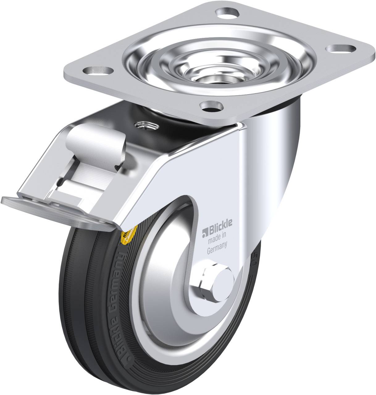 Blickle 323907 L-RD 100R-FI-FA Kółko skrętne z hamulcem Średnica koła: 100 mm Maksymalne obciążenie: 100 kg 1 szt. - obrazek 1