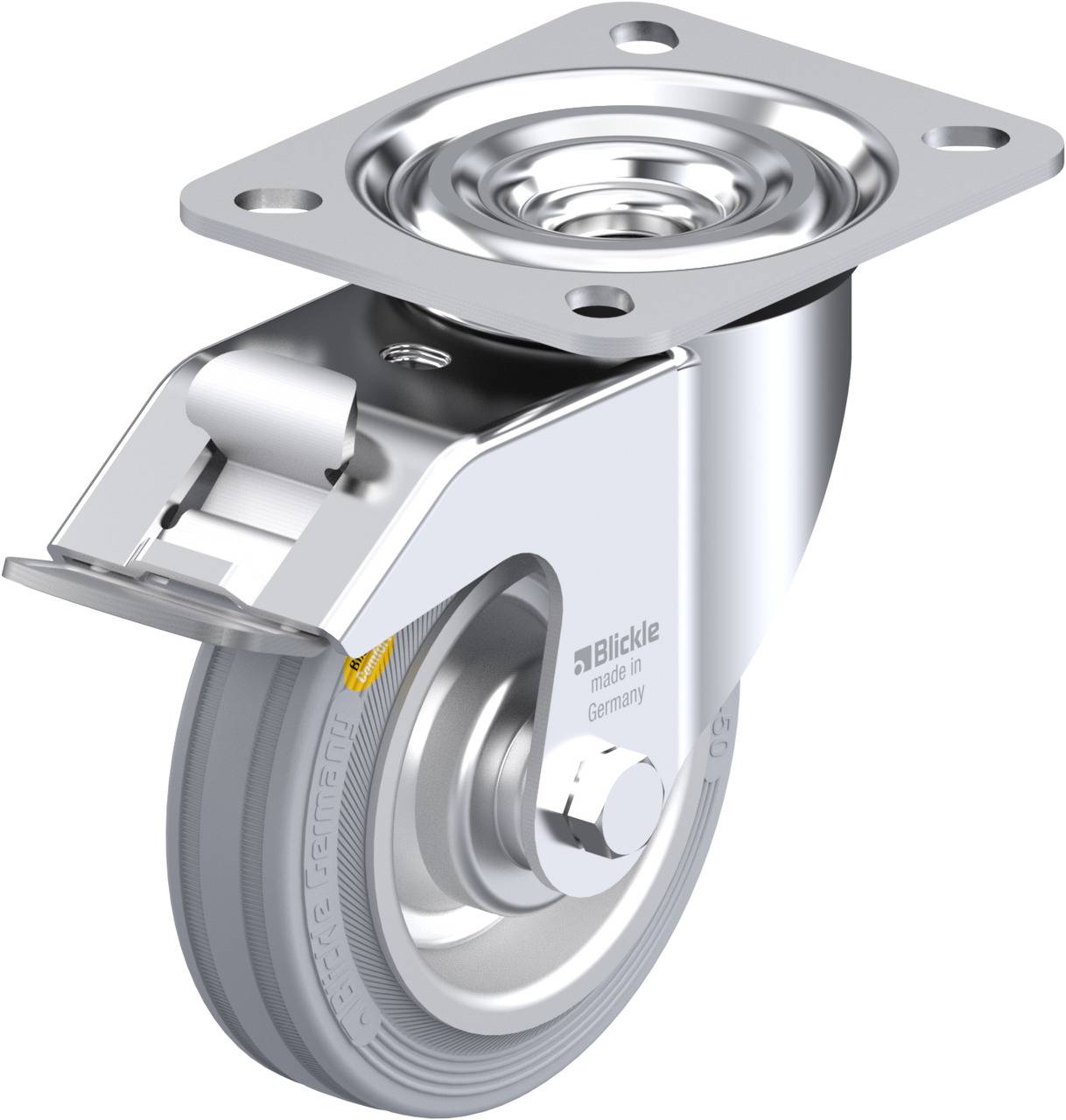 Blickle 343111 L-RD 100R-FI-VLI Kółko skrętne z hamulcem Średnica koła: 100 mm Maksymalne obciążenie: 100 kg 1 szt. - obrazek 1