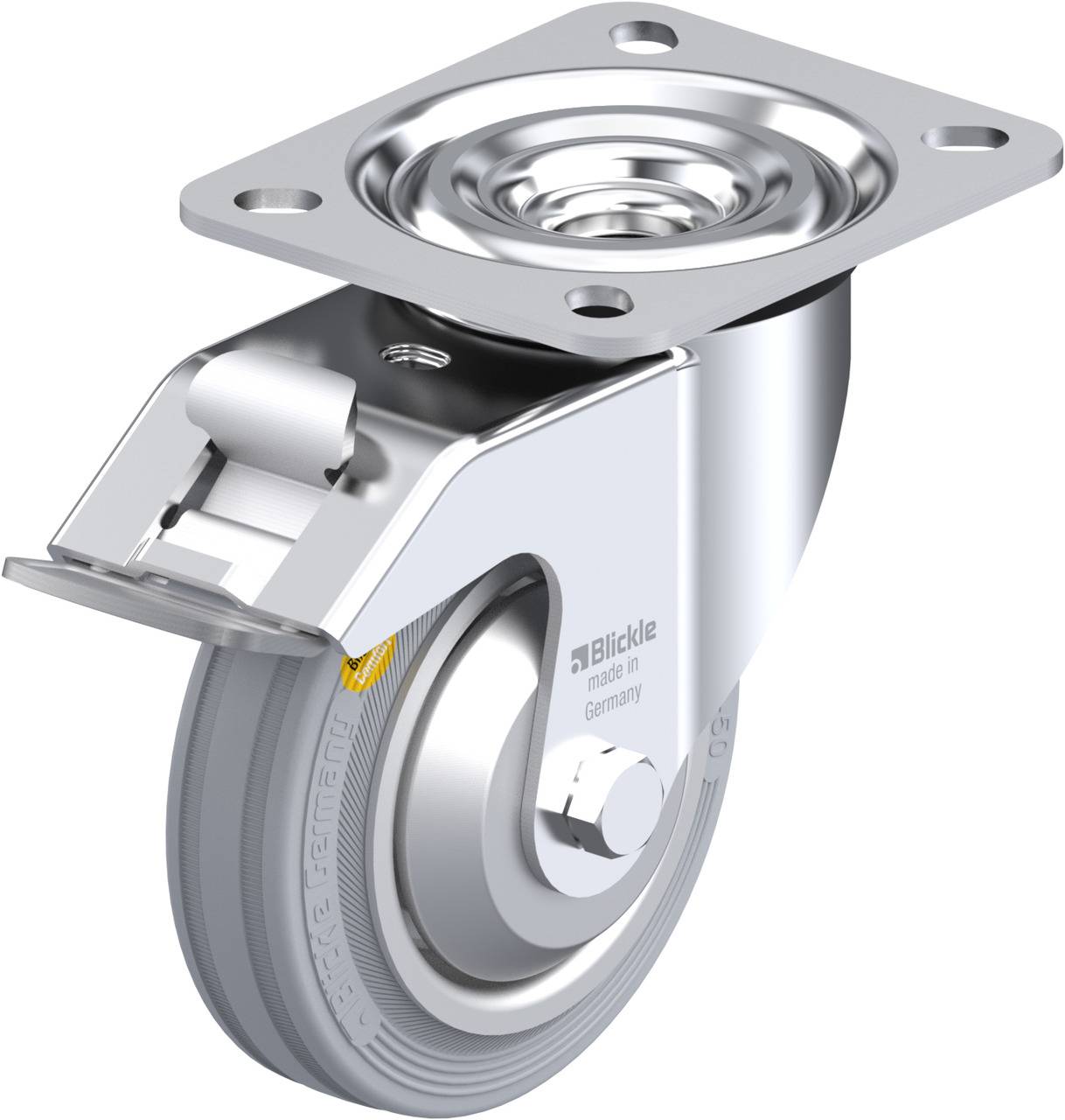 Blickle 739616 L-RD 100R-FI-VLI-FA Kółko skrętne z hamulcem Średnica koła: 100 mm Maksymalne obciążenie: 100 kg 1 szt. - obrazek 1