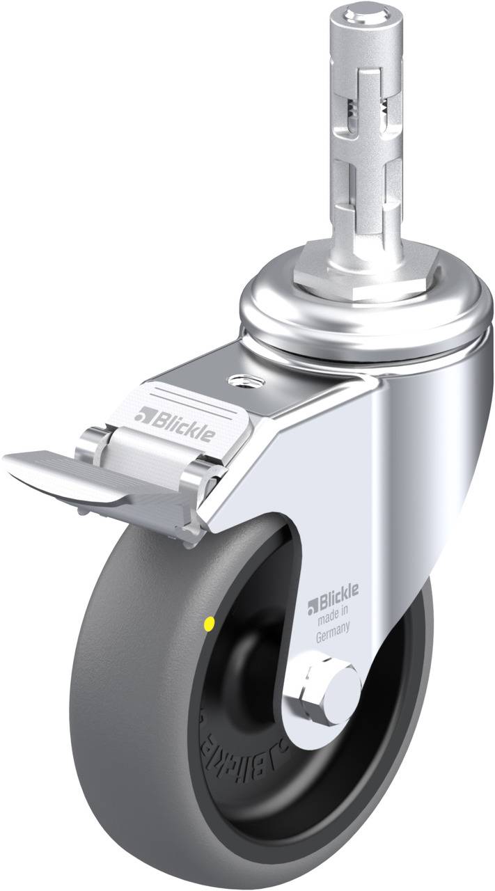 Blickle 750705 LKRA-TPA 101G-11-FI-ELS-E11 Kółko skrętne z hamulcem Średnica koła: 100 mm Maksymalne obciążenie: 70 kg 1 - obrazek 1
