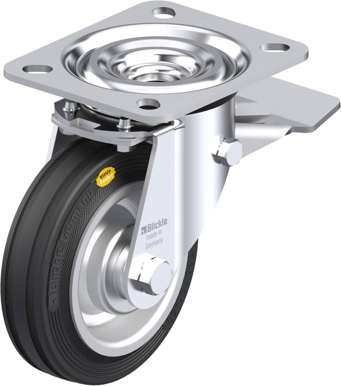 Blickle 50542 L-RD 100R-ST Kółko skrętne z hamulcem Średnica koła: 100 mm Maksymalne obciążenie: 100 kg 1 szt. - obrazek 1