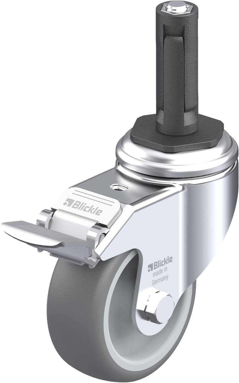 Blickle 847827 LKRA-TPA 80G-11-FI-ER12 Kółko skrętne z hamulcem Średnica koła: 80 mm Maksymalne obciążenie: 100 kg 1 szt - obrazek 1