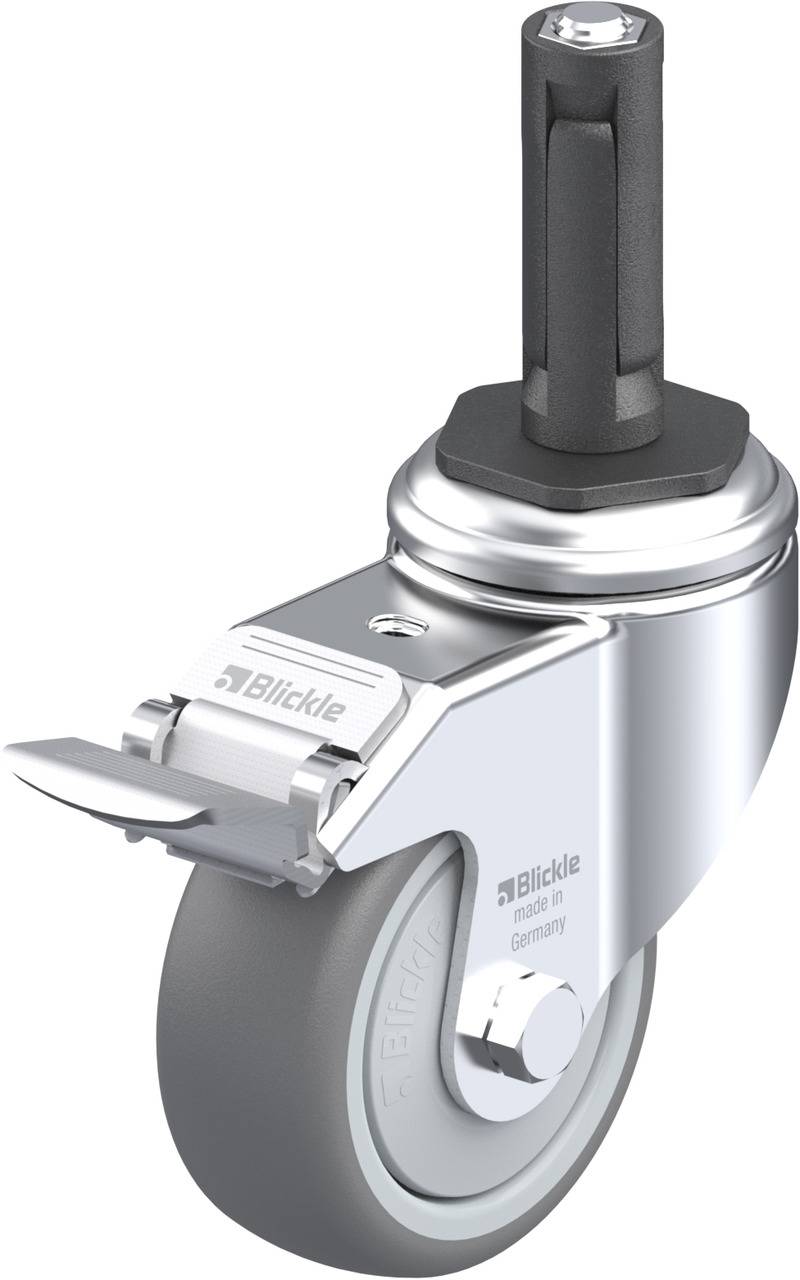 Blickle 762666 LKRA-TPA 80KF-11-FI-ER12 Kółko skrętne z hamulcem Średnica koła: 80 mm Maksymalne obciążenie: 100 kg 1 sz - obrazek 1