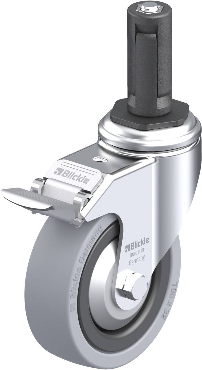 Blickle 848176 LKRA-VPA 101G-11-FI-FA-ER13 Kółko skrętne z hamulcem Średnica koła: 100 mm Maksymalne obciążenie: 110 kg - obrazek 1