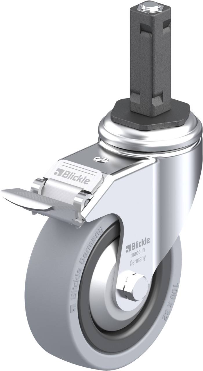 Blickle 848179 LKRA-VPA 101G-11-FI-FA-EV12 Kółko skrętne z hamulcem Średnica koła: 100 mm Maksymalne obciążenie: 110 kg - obrazek 1