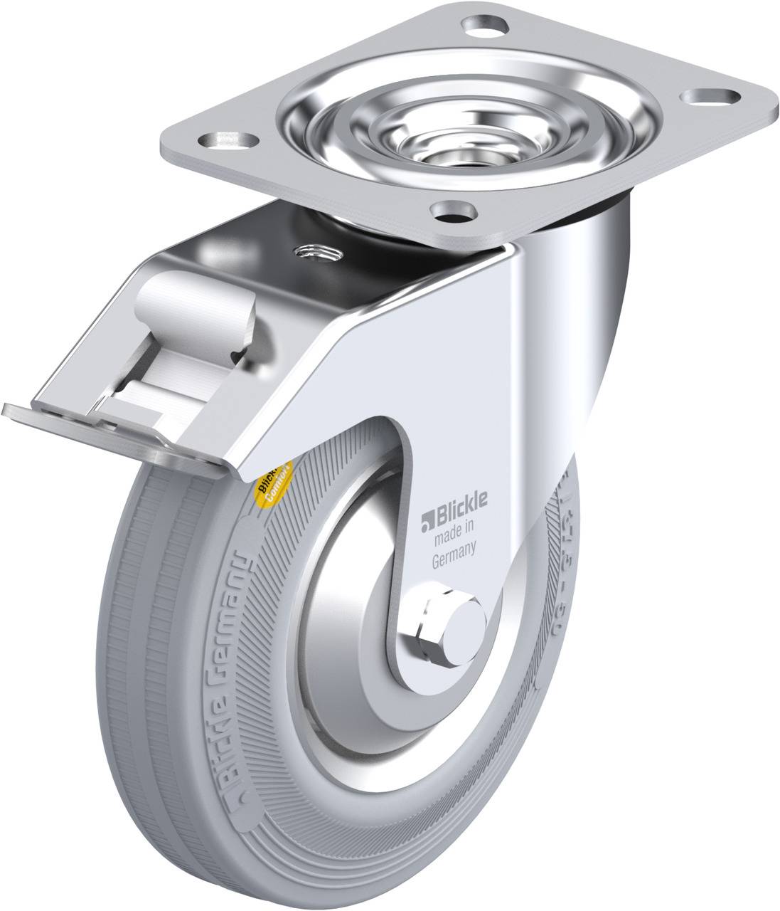 Blickle 743520 L-RD 125R-FI-VLI-FA Kółko skrętne z hamulcem Średnica koła: 125 mm Maksymalne obciążenie: 120 kg 1 szt. - obrazek 1