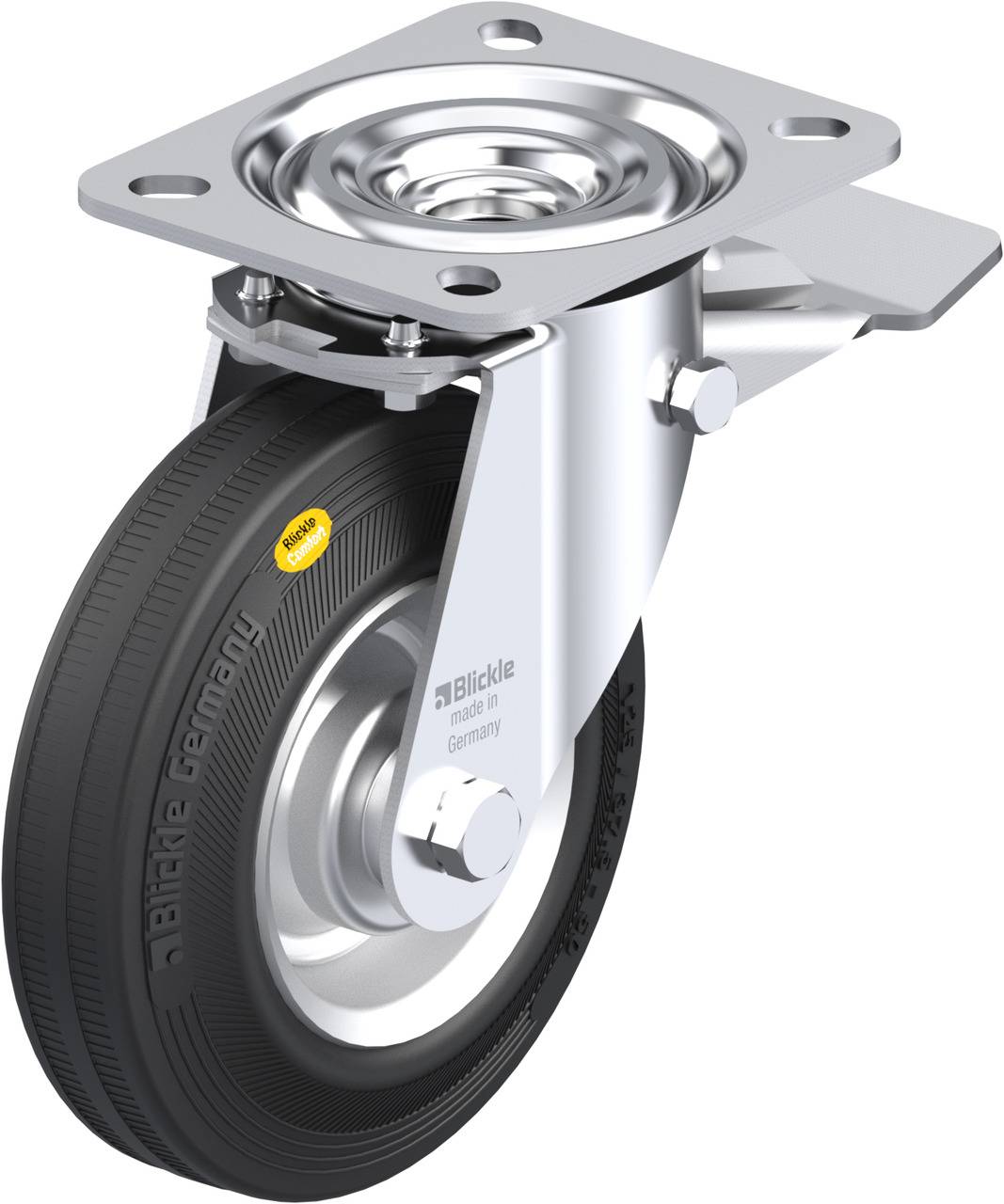 Blickle 50567 L-RD 125R-ST Kółko skrętne z hamulcem Średnica koła: 125 mm Maksymalne obciążenie: 120 kg 1 szt. - obrazek 1