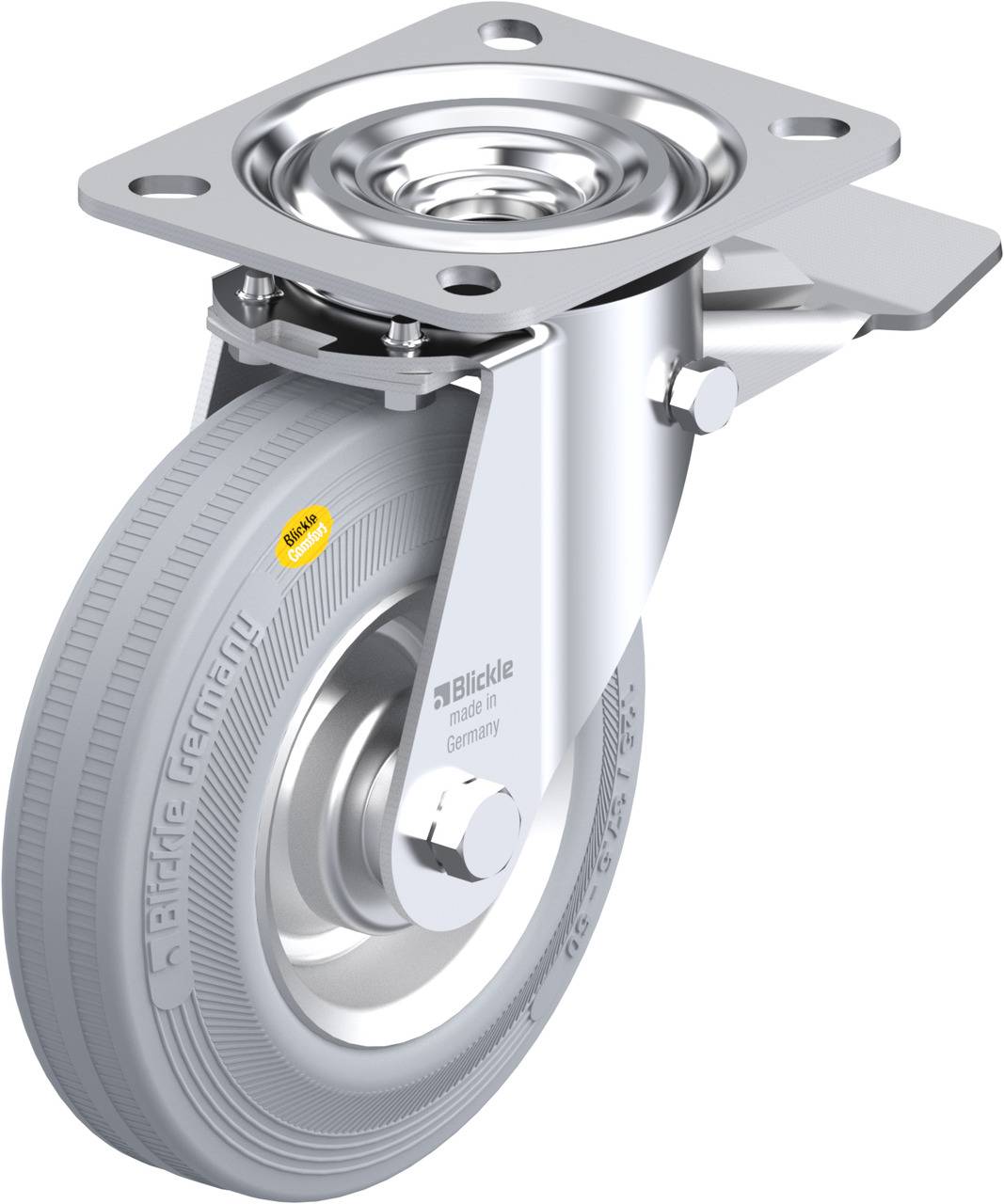 Blickle 12328 L-RD 125R-ST-VLI Kółko skrętne z hamulcem Średnica koła: 125 mm Maksymalne obciążenie: 120 kg 1 szt. - obrazek 1