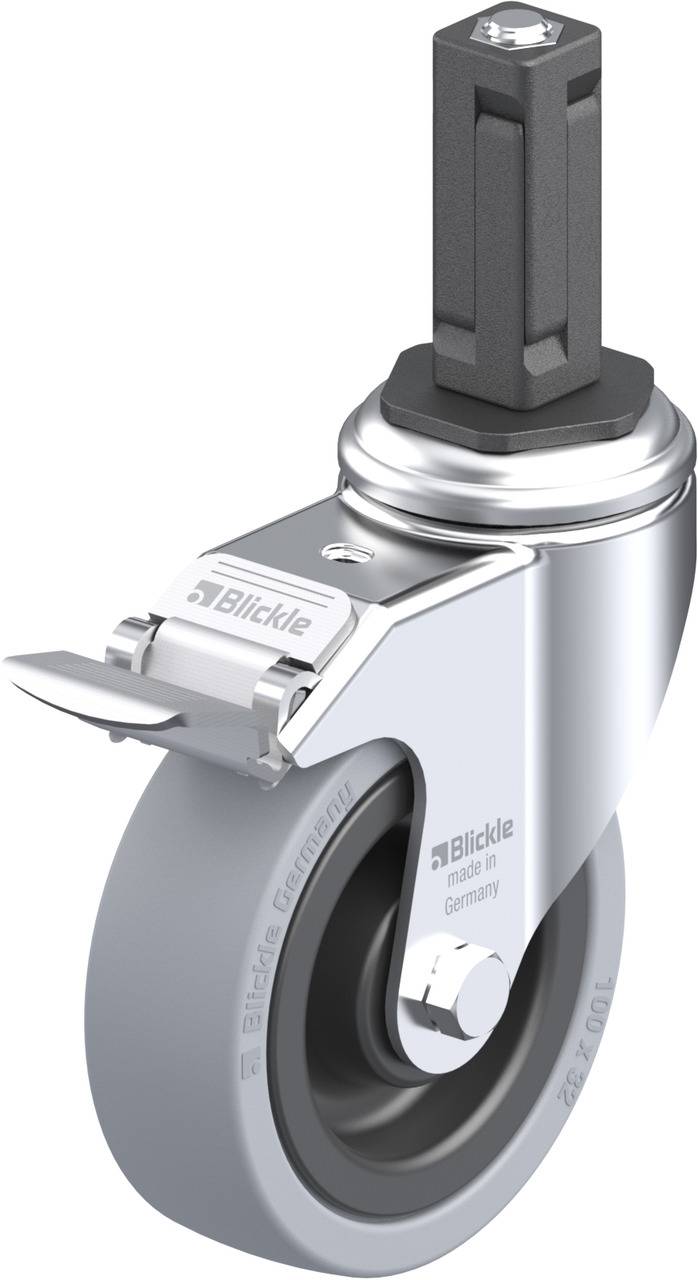 Blickle 848224 LKRA-VPA 101K-11-FI-EV13 Kółko skrętne z hamulcem Średnica koła: 100 mm Maksymalne obciążenie: 110 kg 1 s - obrazek 1