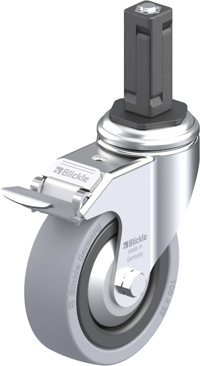 Blickle 848216 LKRA-VPA 101K-11-FI-FA-EV13 Kółko skrętne z hamulcem Średnica koła: 100 mm Maksymalne obciążenie: 110 kg - obrazek 1
