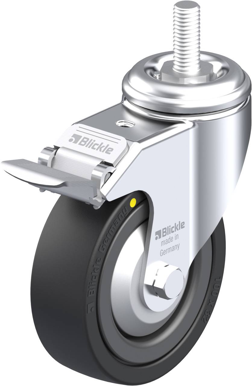 Blickle 750790 LKRA-VPA 101K-FI-EL-FA-GS12 Kółko skrętne z hamulcem Średnica koła: 100 mm Maksymalne obciążenie: 80 kg 1 - obrazek 1