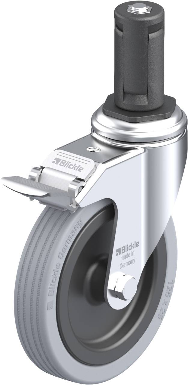 Blickle 848256 LKRA-VPA 125G-11-FI-ER14 Kółko skrętne z hamulcem Średnica koła: 125 mm Maksymalne obciążenie: 100 kg 1 s - obrazek 1