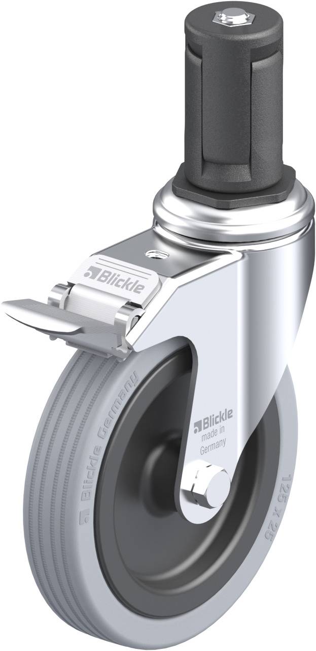 Blickle 848257 LKRA-VPA 125G-11-FI-ER15 Kółko skrętne z hamulcem Średnica koła: 125 mm Maksymalne obciążenie: 100 kg 1 s - obrazek 1