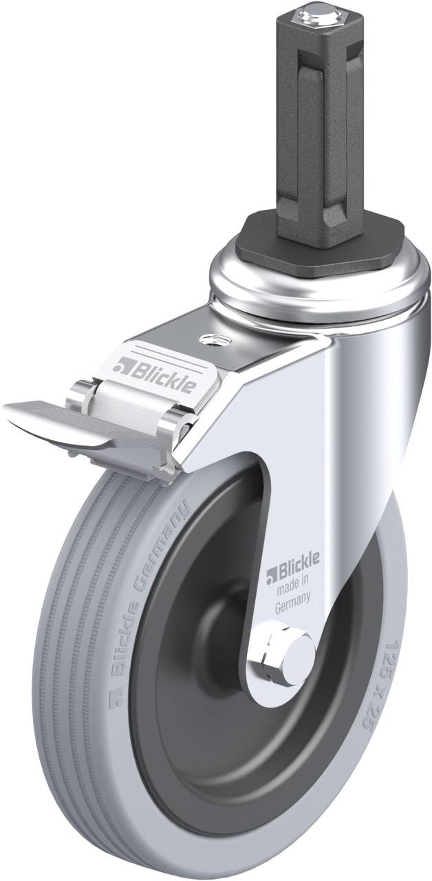 Blickle 848258 LKRA-VPA 125G-11-FI-EV12 Kółko skrętne z hamulcem Średnica koła: 125 mm Maksymalne obciążenie: 100 kg 1 s - obrazek 1