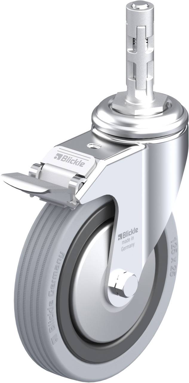 Blickle 750796 LKRA-VPA 125G-11-FI-FA-E11 Kółko skrętne z hamulcem Średnica koła: 125 mm Maksymalne obciążenie: 100 kg 1 - obrazek 1