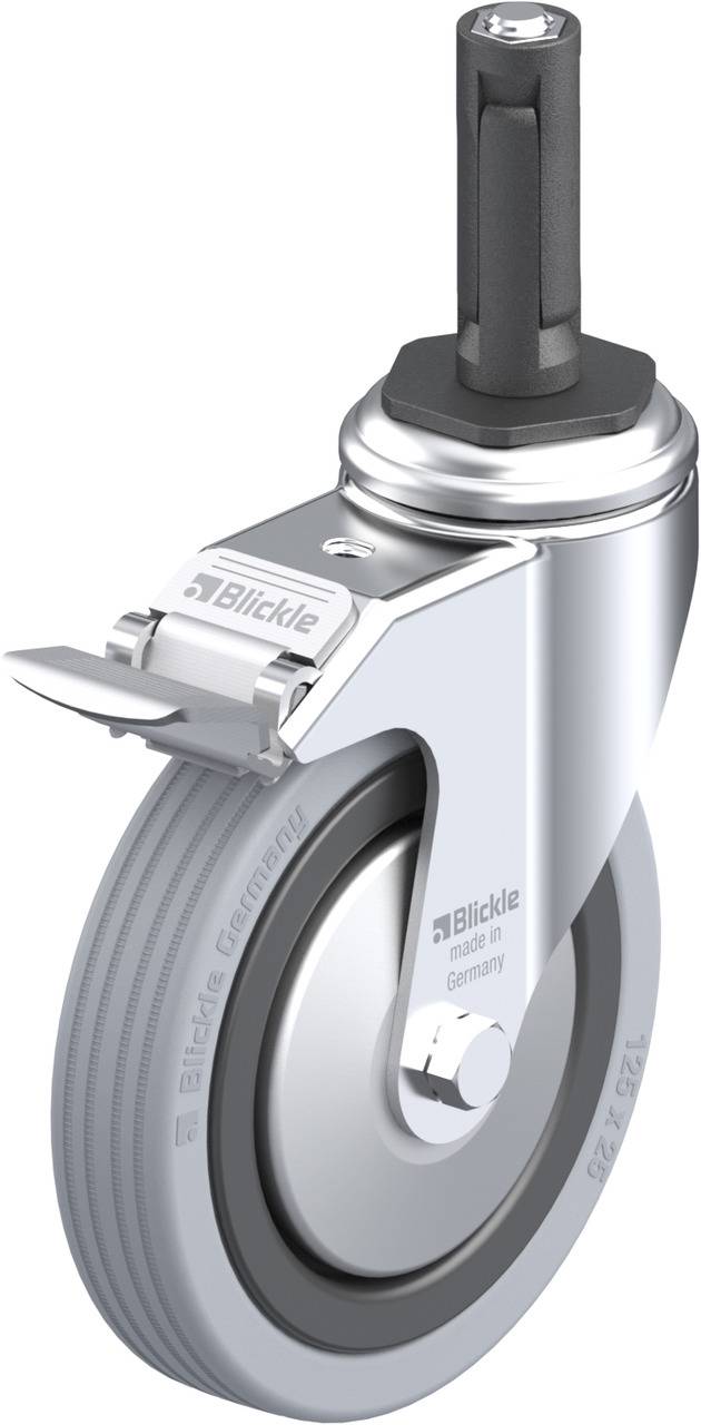 Blickle 848245 LKRA-VPA 125G-11-FI-FA-ER12 Kółko skrętne z hamulcem Średnica koła: 125 mm Maksymalne obciążenie: 100 kg - obrazek 1