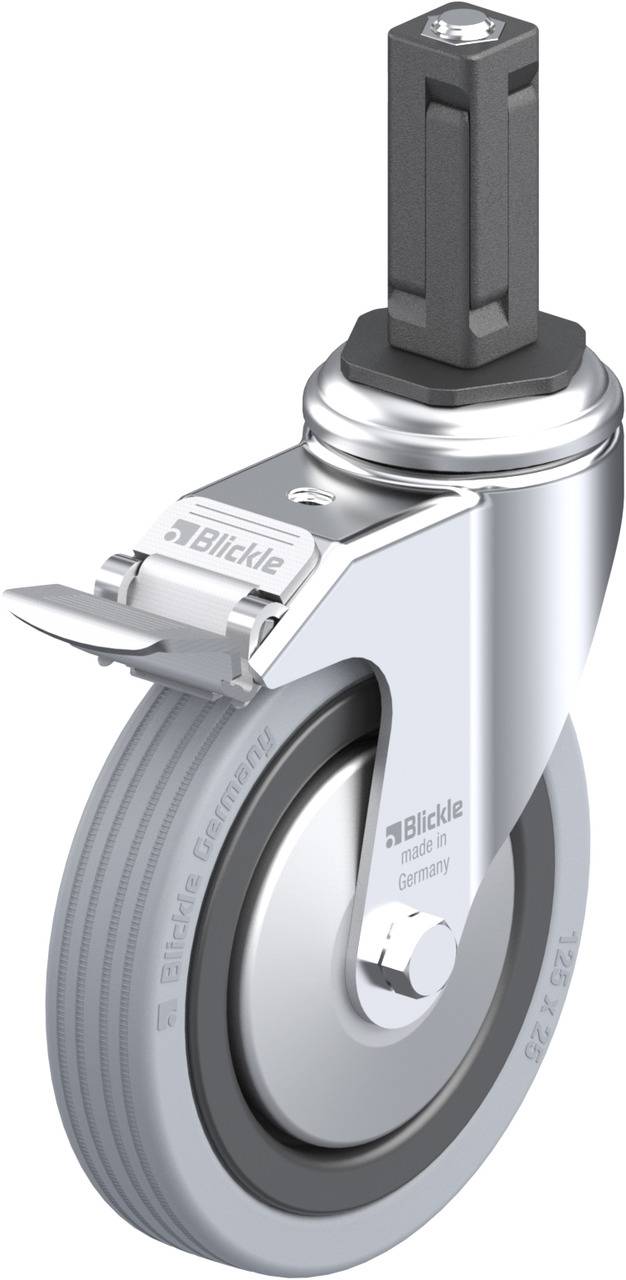 Blickle 848250 LKRA-VPA 125G-11-FI-FA-EV13 Kółko skrętne z hamulcem Średnica koła: 125 mm Maksymalne obciążenie: 100 kg - obrazek 1