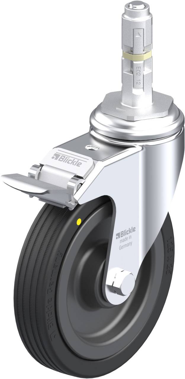 Blickle 750812 LKRA-VPA 125K-11-FI-EL-E12 Kółko skrętne z hamulcem Średnica koła: 125 mm Maksymalne obciążenie: 75 kg 1 - obrazek 1