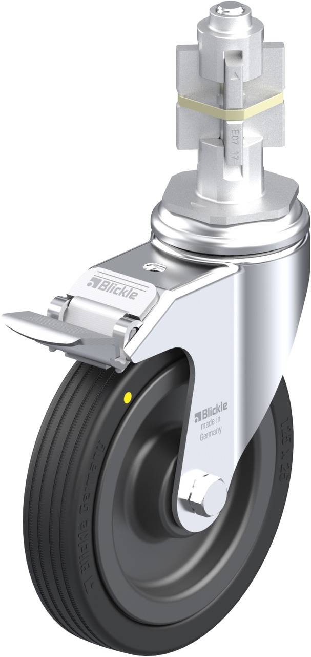 Blickle 750814 LKRA-VPA 125K-11-FI-EL-E17 Kółko skrętne z hamulcem Średnica koła: 125 mm Maksymalne obciążenie: 75 kg 1 - obrazek 1