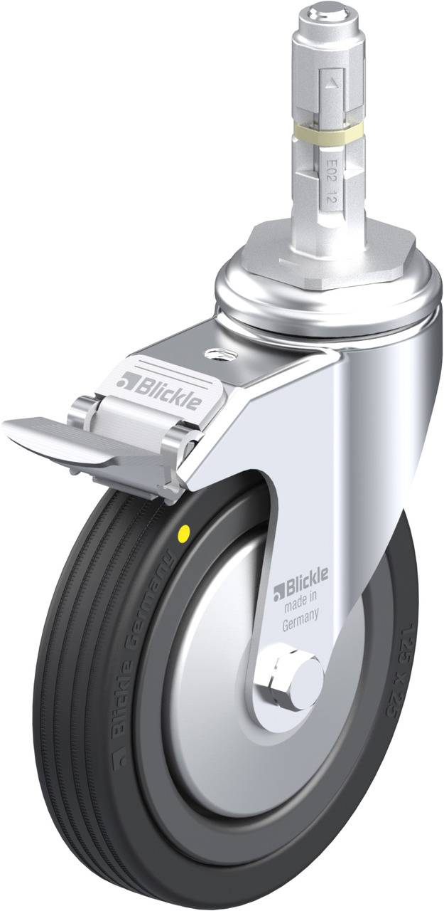 Blickle 750816 LKRA-VPA 125K-11-FI-EL-FA-E12 Kółko skrętne z hamulcem Średnica koła: 125 mm Maksymalne obciążenie: 75 kg - obrazek 1