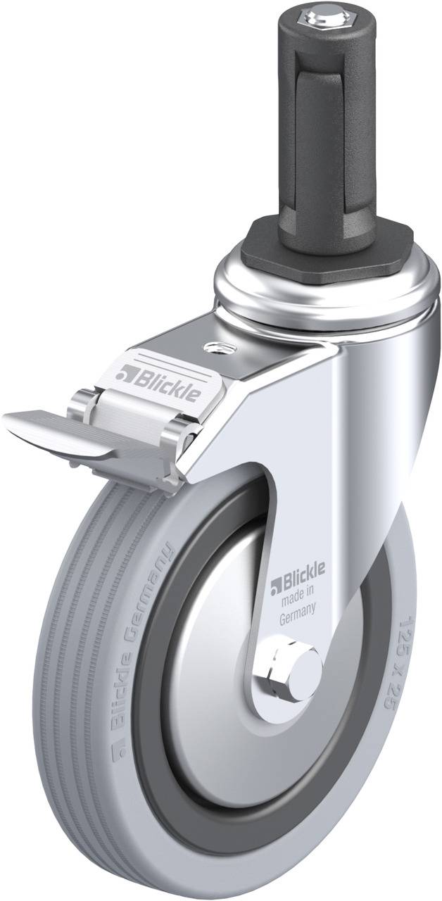 Blickle 848282 LKRA-VPA 125K-11-FI-FA-ER13 Kółko skrętne z hamulcem Średnica koła: 125 mm Maksymalne obciążenie: 100 kg - obrazek 1