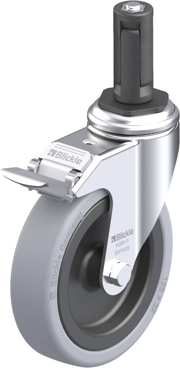 Blickle 848357 LKRA-VPA 126G-11-FI-ER13 Kółko skrętne z hamulcem Średnica koła: 125 mm Maksymalne obciążenie: 120 kg 1 s - obrazek 1