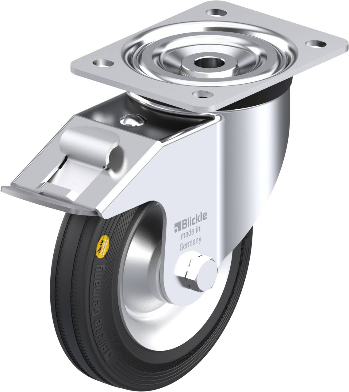 Blickle 61267 L-RD 162R-FI Kółko skrętne z hamulcem Średnica koła: 160 mm Maksymalne obciążenie: 225 kg 1 szt. - obrazek 1