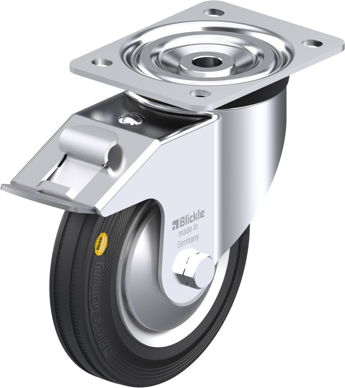 Blickle 8649 L-RD 162R-FI-FA Kółko skrętne z hamulcem Średnica koła: 160 mm Maksymalne obciążenie: 225 kg 1 szt. - obrazek 1