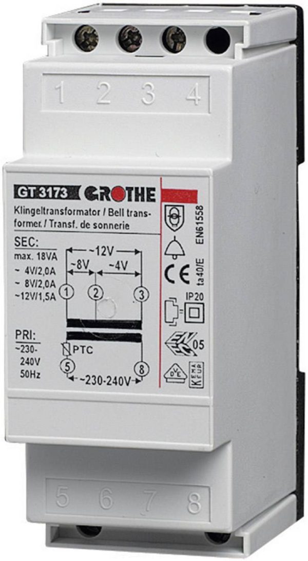 Transformator dzwonkowy Grothe 14201, 8 V/AC