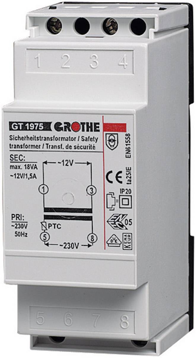 Transformator dzwonkowy Grothe 14102, 8 V/AC - obrazek 1