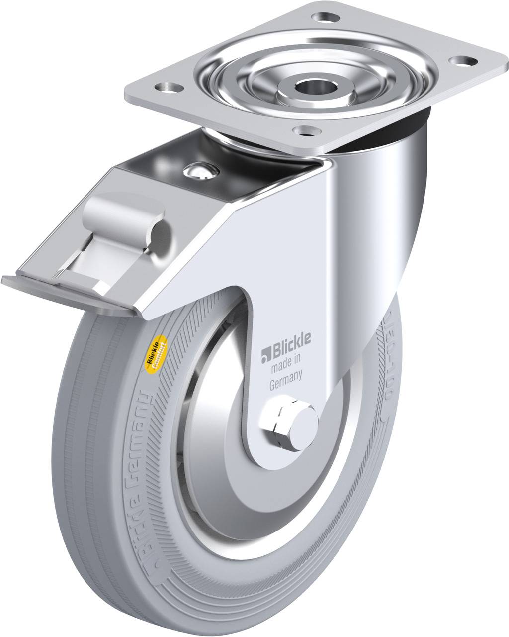Blickle 477430 L-RD 200K-FI-VLI-FA Kółko skrętne z hamulcem Średnica koła: 200 mm Maksymalne obciążenie: 350 kg 1 szt. - obrazek 1