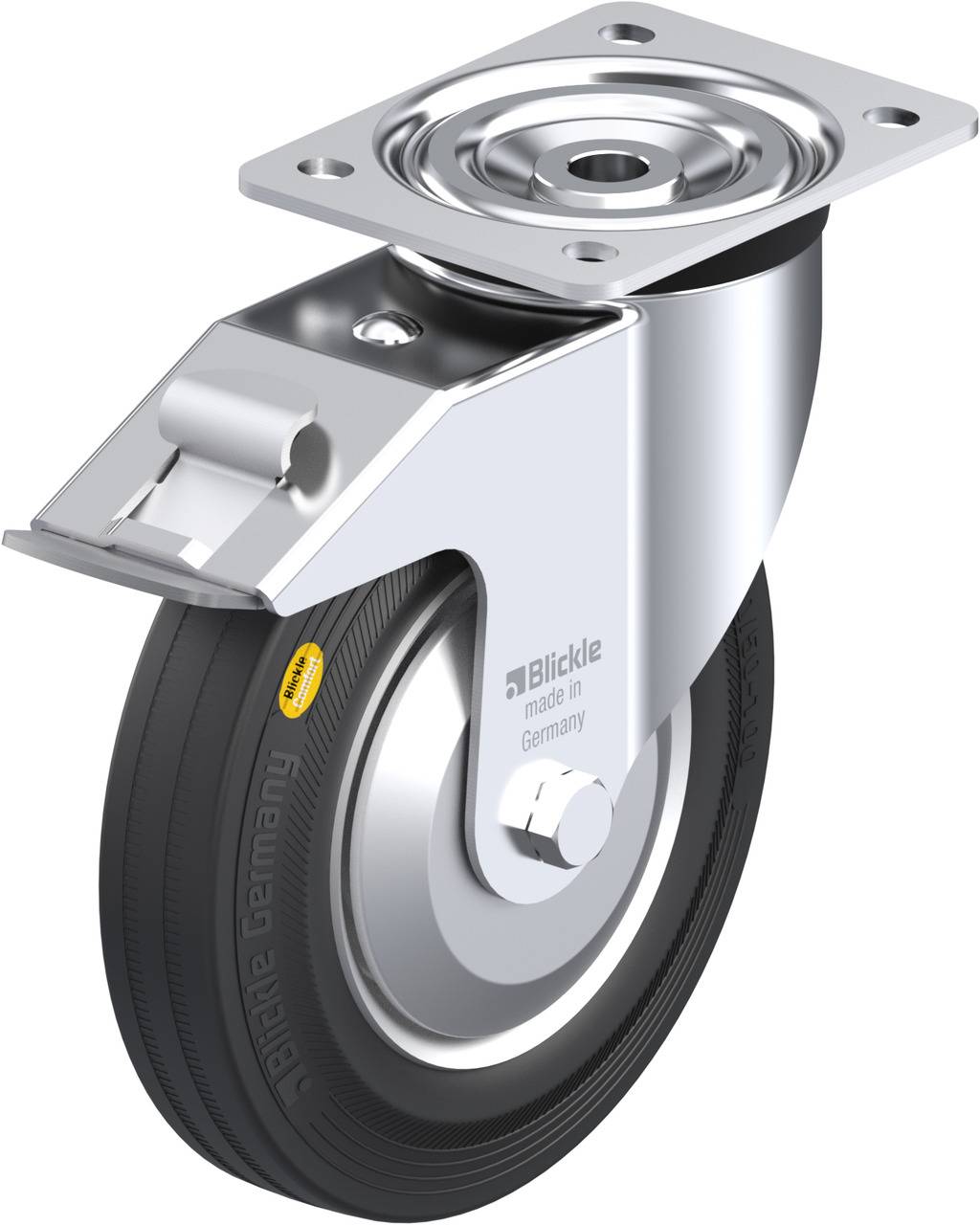 Blickle 94805 L-RD 202R-FI-FA Kółko skrętne z hamulcem Średnica koła: 200 mm Maksymalne obciążenie: 350 kg 1 szt. - obrazek 1