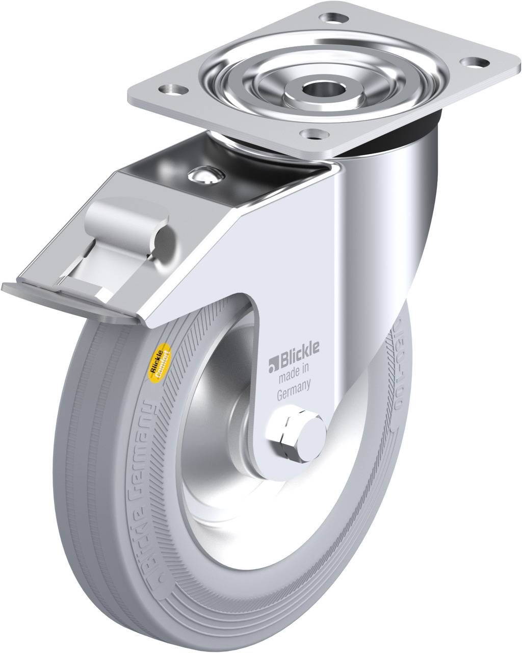Blickle 5066 L-RD 202R-FI-VLI Kółko skrętne z hamulcem Średnica koła: 200 mm Maksymalne obciążenie: 350 kg 1 szt. - obrazek 1