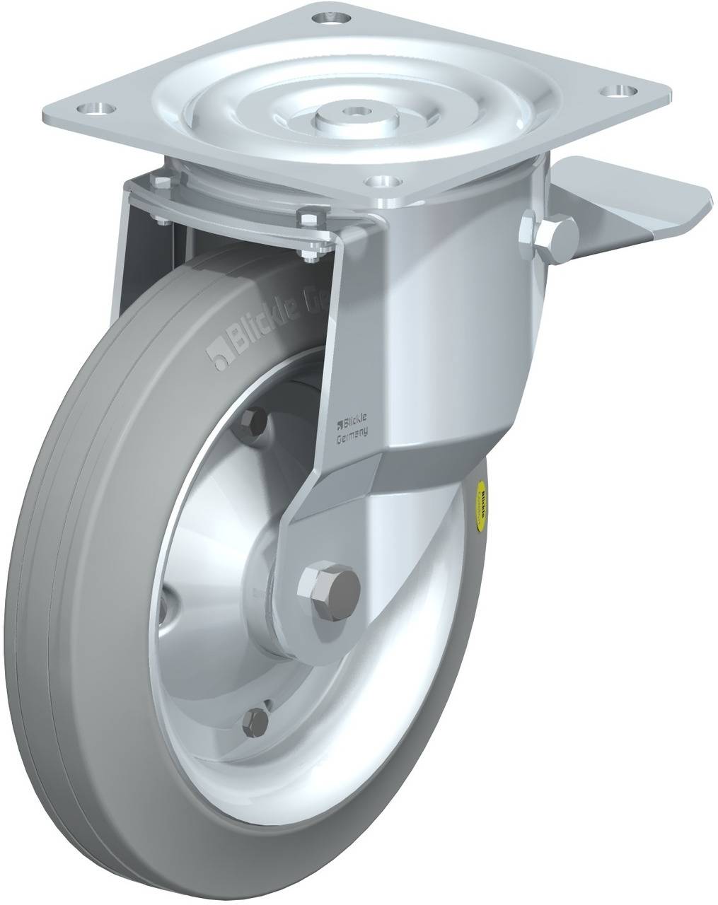 Blickle 744152 L-RD 250K-ST-VLI Kółko skrętne z hamulcem Średnica koła: 250 mm Maksymalne obciążenie: 450 kg 1 szt. - obrazek 1