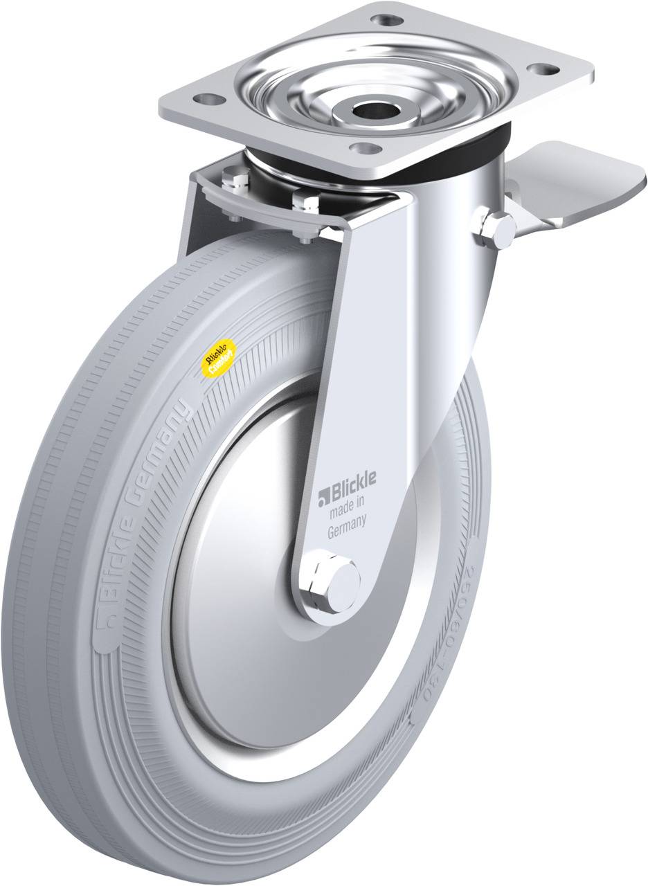 Blickle 850003 L-RD 252R-3-ST-VLI-FA Kółko skrętne z hamulcem Średnica koła: 250 mm Maksymalne obciążenie: 450 kg 1 szt. - obrazek 1