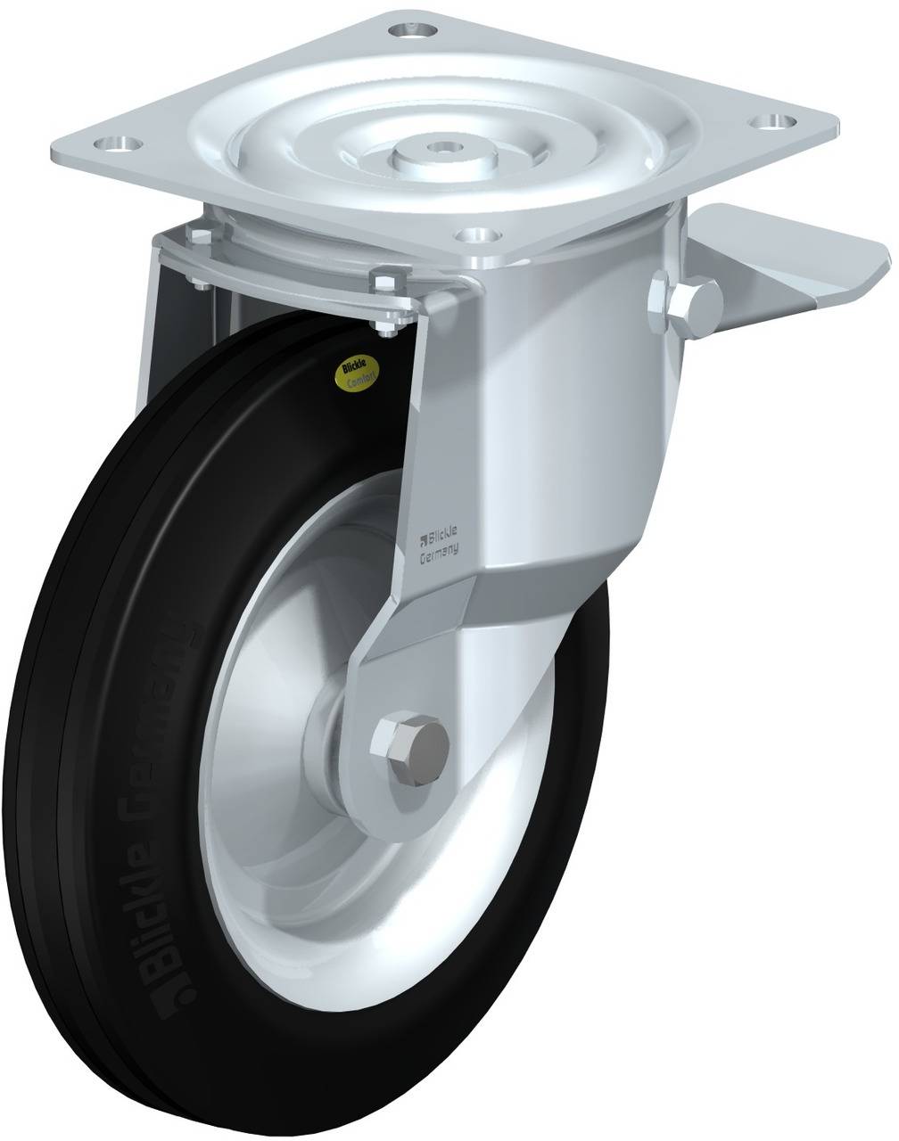 Blickle 50633 L-RD 252R-ST Kółko skrętne z hamulcem Średnica koła: 250 mm Maksymalne obciążenie: 450 kg 1 szt. - obrazek 1