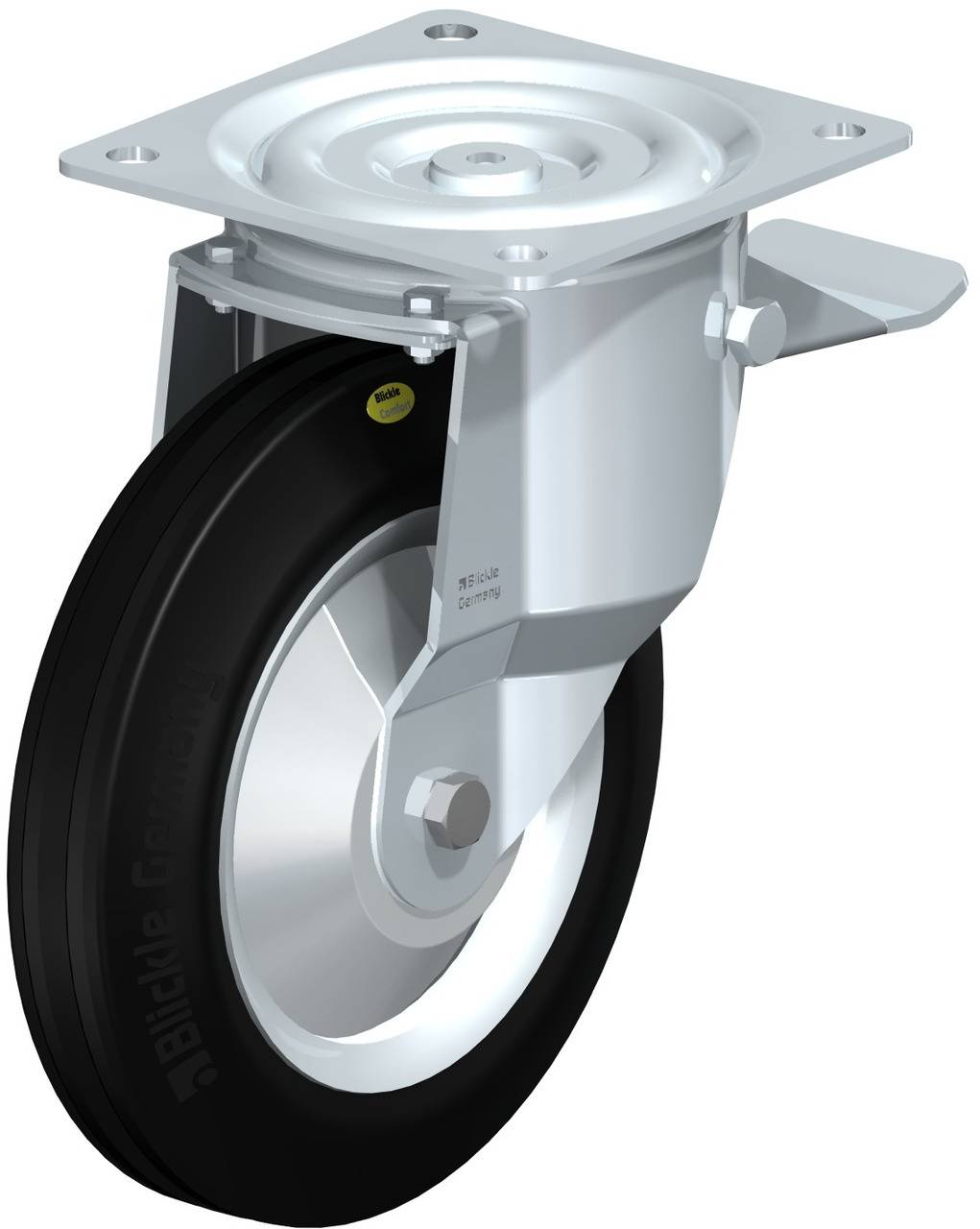 Blickle 92874 L-RD 252R-ST-FA Kółko skrętne z hamulcem Średnica koła: 250 mm Maksymalne obciążenie: 450 kg 1 szt. - obrazek 1