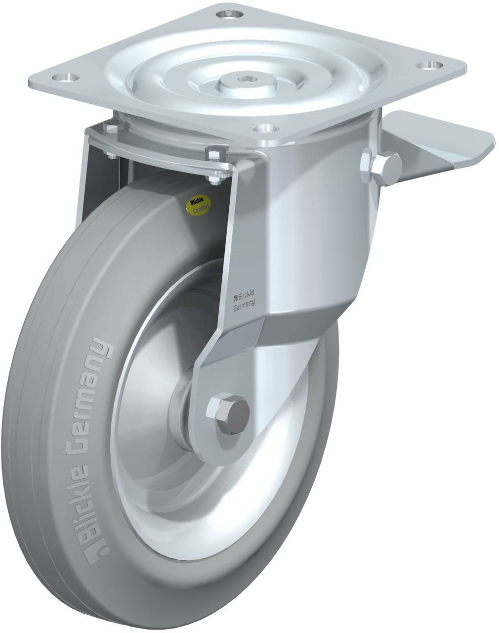 Blickle 381665 L-RD 252R-ST-VLI Kółko skrętne z hamulcem Średnica koła: 250 mm Maksymalne obciążenie: 450 kg 1 szt. - obrazek 1