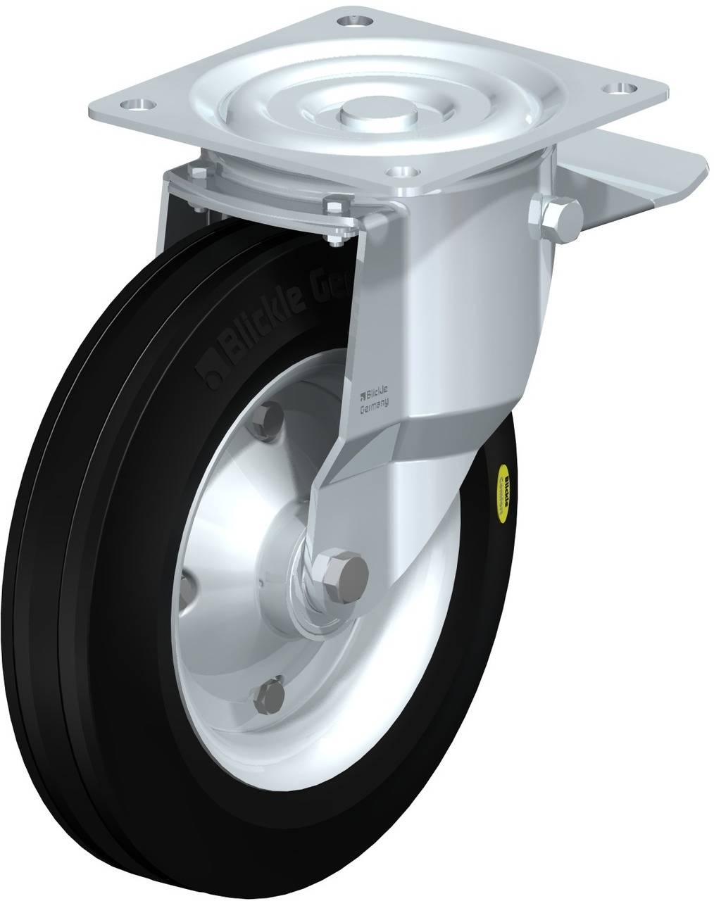 Blickle 50666 L-RD 280K-ST Kółko skrętne z hamulcem Średnica koła: 280 mm Maksymalne obciążenie: 600 kg 1 szt. - obrazek 1